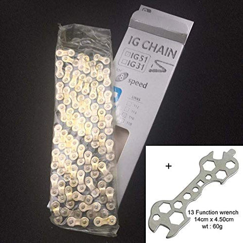 Image of Schrodinger15 50054 Tool with Shimano IG51 Steel Bicycle Chain 7/8 Speed 116 Links Narrow