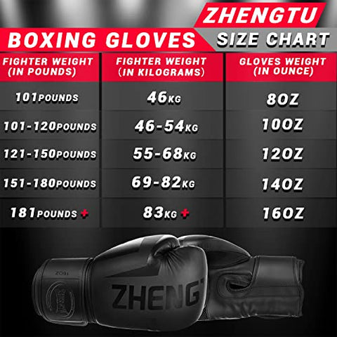 Image of ZTTY Boxing Gloves PU Leather Kickboxing Muay Thai Punching Bag Mitts MMA Pro Grade Sparring Training Fight Gloves for Men & Women