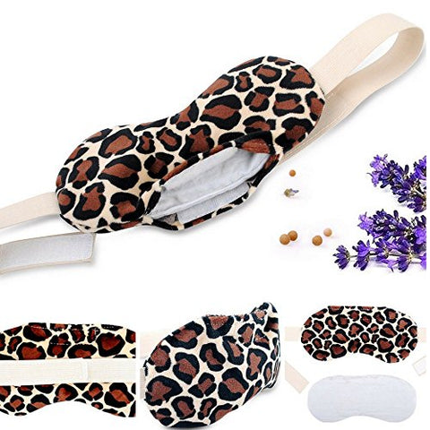 Image of Leopard : FOMI Hot Eye Mask. Microwaveable, Reusable. Lavender Scented, Migraine / Headache Relief. Reduce Eye Puffiness / Dark Circles. New Clay Bead Technology - Penetrates Soothing Moist Heat