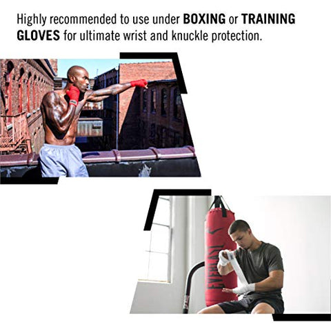 Image of Everlast - 4456B Cotton Hand Wraps (Black, 180-inches)