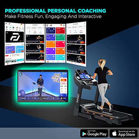 Image of Fitkit XR Series 3.25HP Peak DC-Motorized Treadmill with Free At Home Installation - Black