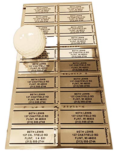 Genuine Pin High Personalized Golf Club ID Labels - Set Of 20 Laminated Mylar Golf Club Labels, Black