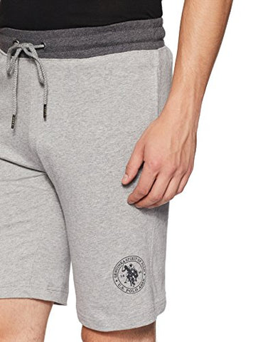 Image of U.S. Polo Assn. Athleisure Men's Shorts (I635-003-CP_Grey Melange/Anthra Melange_XX-Large)