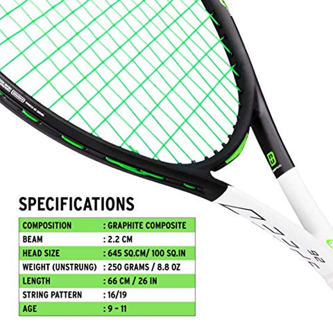 Image of HEAD IG Speed 26 Graphite Composite Tennis Racquet | Strung | for Juniors - Both Beginners & Intermediate