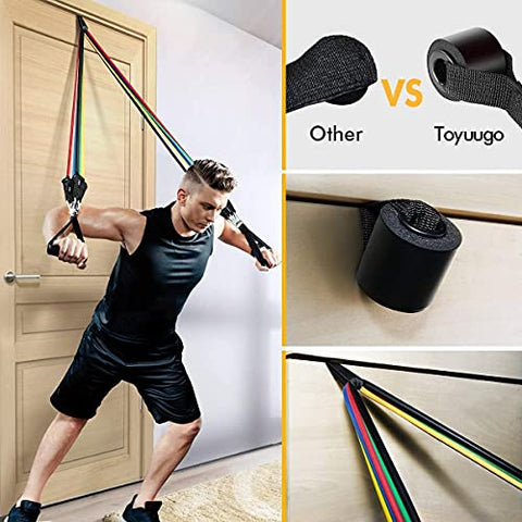 Image of BLUMORA Exercise Bands Resistance Bands Set for Workingout Door Fitness Gym Resistance Bands Kit for Men Women Streching Rubber Bands (11PCS)