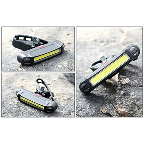 Image of Dark Horse® Bicycle USB Rechargeable New Light 5 Mode Red & Blue LED Tail Light