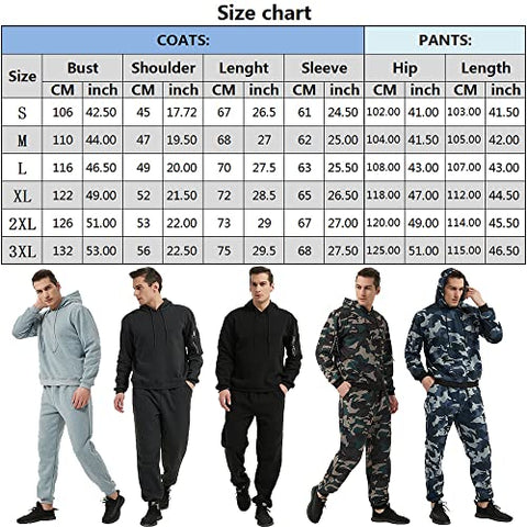 Image of Osmyzcp Men's Jogging Suits Casual Pullover Hoodie 2-Piece Gym Tracksuit Camo Hooded Camo Green 3XL