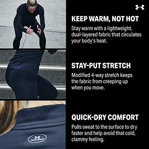 Image of Under Armour Women's ColdGear Authentics Mock, Midnight Navy/Metal, Small