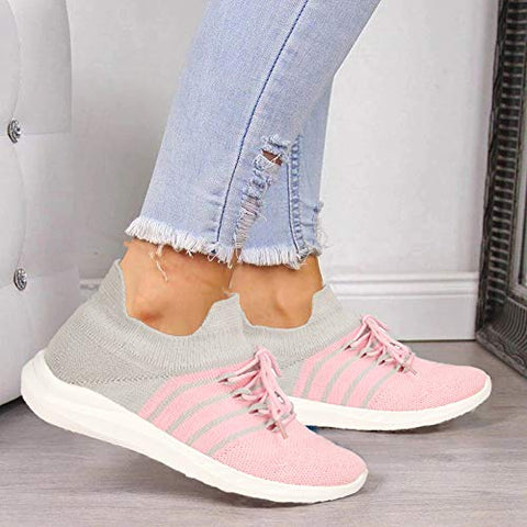 Image of ZOVIM Women Stylish Fashionable & Sneaker Shoes for Running/Sports/Outdoors/Morning Walking/Basketball/Trekking/Dance Pink
