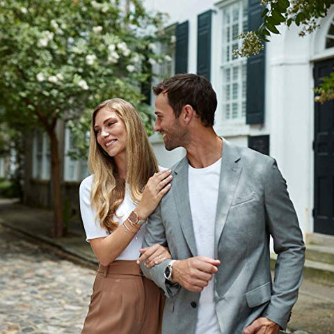 Image of Garmin vívomove 3S, Hybrid Smartwatch with Real Watch Hands and Hidden Touchscreen Display, Silver with Granite Blue Case and Band, Grey