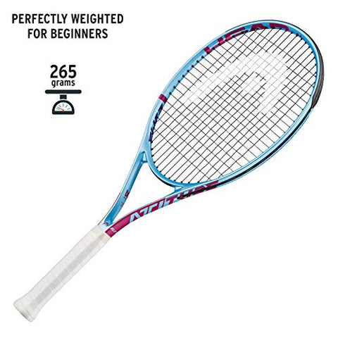 Image of HEAD Attitude Elite MX Graphite Tennis Racquet with Full Cover | Pre Strung | Size: 4/3-8 | Lightweight : 265 gm | Turquoise |