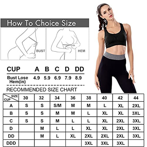 Image of Double Couple Women Racerback Sports Bras High Impact Workout Yoga Gym Activewear Fitness Bra (Black+Grey+Blue, XXL(Fit for 44B 42C 44C 38DD 40D 42D 44D))