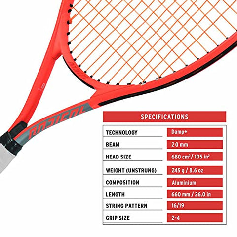 Image of HEAD Radical 26 Junior Graphite Tennis Racquet , Multicolour