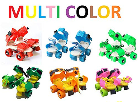 Image of WON Roller Skates for Kids Age 5-10 Years Adjustable 4 Wheel Skating Shoes Very Smooth (Blue )