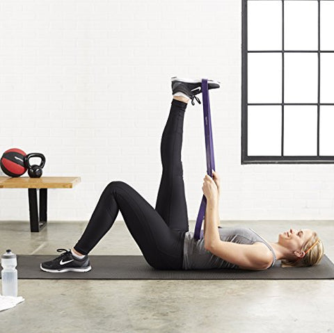 Image of AmazonBasics Resistance and Pull up Band for Chin Ups, Pull Ups and Stretching (Resistance 18.1 Kg to 36.3 Kg), 1.25" wide, rubber, purple