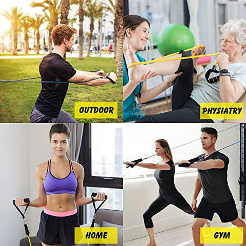 Image of Resistance Bands, Resistance Band Set, Workout Bands, Exercise Bands for Men and Women, Exercise Bands with Door Anchor, Handles, Legs Ankle Straps for Muscle Training, Physical Therapy, Shape Body