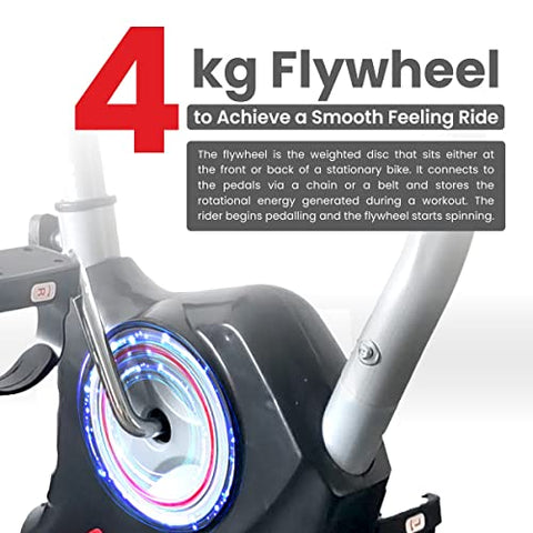 Image of SPARNOD FITNESS SUB-49 Upright Exercise Bike for home gym - LCD Display, Height Adjustable Seat, Compact design and 4 Kg Flywheel - Perfect Cardio Exercise Cycle Machine for Small Spaces - Black