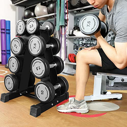 Image of Uprimu A-Frame Dumbbell Rack,4 Tier Weight Rack for Dumbbells, Rack Stand Dumbbell Weight Storage for Home Gym (300-Pound Weight Capacity)