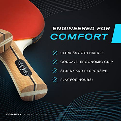 Image of PRO SPIN Ping Pong Paddles - High-Performance 2-Player Set with Premium Table Tennis Rackets, 3-Star Ping Pong Balls, Compact Storage Case | Ping Pong Paddle Set of 2 for Indoor & Outdoor Games