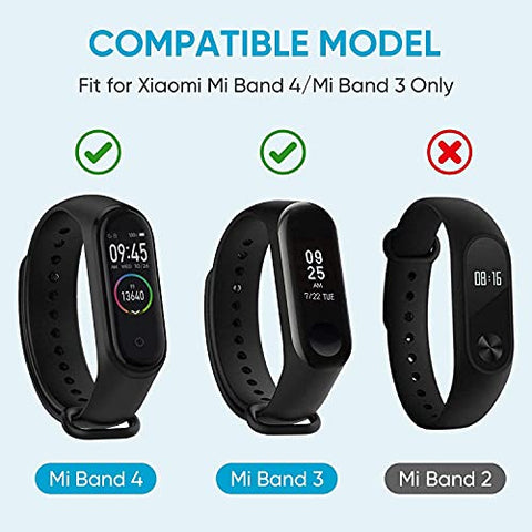 Image of REDTECH Latest Adjustable Compatible Mi Band 3/ Mi Band 4 Watch Silicone Strap Band Bracelet (Not Compatible with Mi Band 1&2)- Black