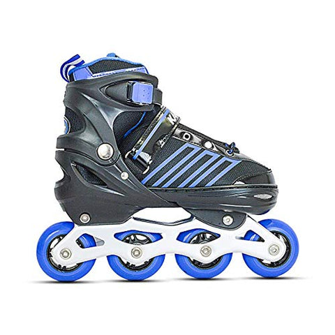 Image of Kamachi K-1006 Adjustable Aluminium Body Inline Skates (Blue, Large)