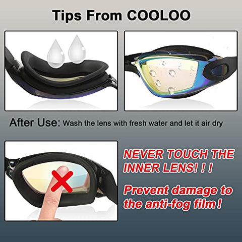 Image of COOLOO Swim Goggles Men, 2 Pack Swimming Goggles for Women Kids Adult Anti-Fog Fathers Day Gifts for Dad, Purple & Gray