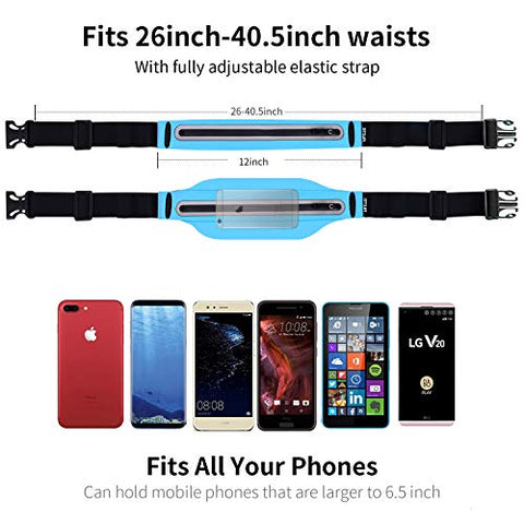 Image of Filoto Running Belt Accessories for iPhone X 6 7 8 Plus, USA Patented Hands-Free Reflective Waist Pack Runner Pouch, No-Bounce Adjustable Fitness Workout Fanny Pack Phone Holder for Women & Men