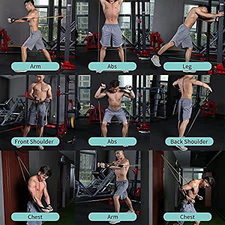 Image of BLUMORA Exercise Bands Resistance Bands Set for Workingout Door Fitness Gym Resistance Bands Kit for Men Women Streching Rubber Bands (11PCS)
