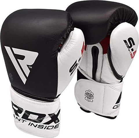Image of RDX Boxing Gloves for Training & Muay Thai – Cowhide Leather Mitts for Kickboxing, Sparring & Fighting - Great for Heavy Punch Bag, Speed Ball, Grappling Dummy and Focus Pads Punching