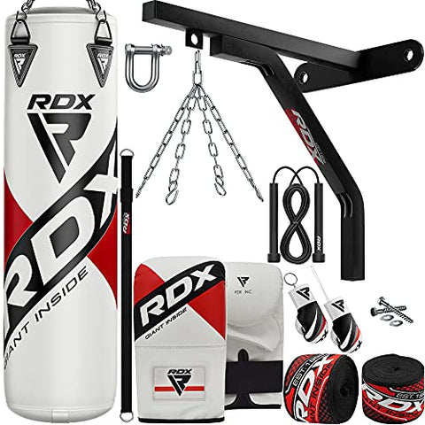 Image of RDX Punch Bag for Boxing Training | Filled Heavy Bag Set with Punching Gloves, Chain, Wall Bracket | Great for Grappling, MMA, Kickboxing, Muay Thai, Karate, BJJ & Taekwondo | 17 pcs Comes in 4FT/5FT