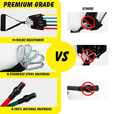 Image of Resistance Bands, Resistance Band Set, Workout Bands, Exercise Bands for Men and Women, Exercise Bands with Door Anchor, Handles, Legs Ankle Straps for Muscle Training, Physical Therapy, Shape Body