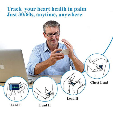 Image of Wellue Portable Handheld Personal Heart Health Monitoring Device with PC Software for Fitness, Home Use, General Wellness and Pulse bit Mate