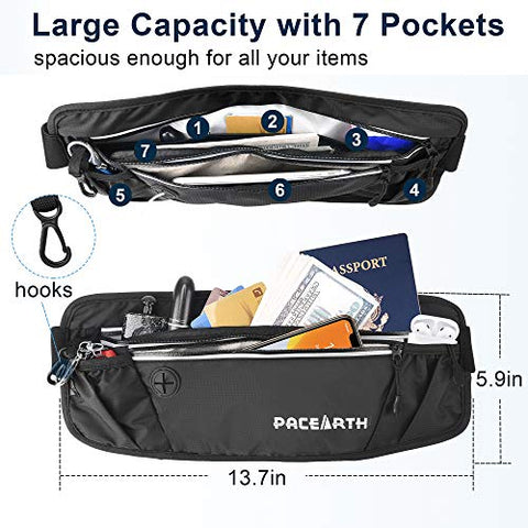 Image of PACEARTH Fanny Pack Waist Bag with RFID Block - Theft Protection Water Resistant Hip Bum Bag with Adjustable Strap Earphone Hole for Men Women Outdoors Workout Traveling Jogging Running Hiking Cycling