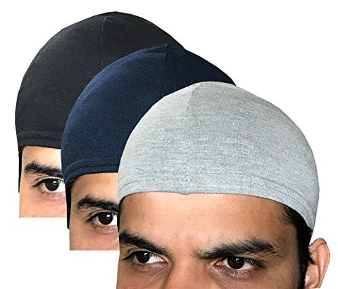 Image of Elk Men's & Women's Cotton Helmet Cap (Pack Of 3_Multicolor)