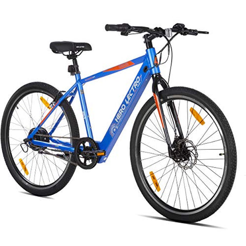 Image of Lectro Kinza 27.5T SS Single Speed Electric Cycle - 18 Inches Frame For Unisex-Adult(Blue & Black)