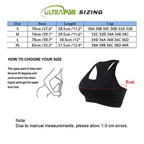 Image of Ultrafun Women Running Sports Bra Back Pocket Padded Activewear Bra Tank Tops (Flower, Large)