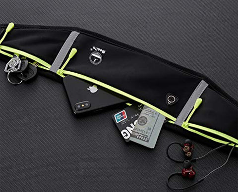 Image of Running Belt, Fanny Pack for Women Men, Water Resistant Waist Pack, Runners Belt for Hiking Fitness Travel - Adjustable Running Pouch Phone Holder Accessories for iPhone Samsung - Black