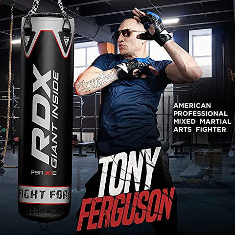 Image of RDX Punching Bag Boxing Training, 15pc Filled 5ft 4ft Heavy Duty set, Wall Bracket Punching Gloves Steel Chain, Maya Hide Leather, Kickboxing MMA Grappling Muay Thai Karate BJJ, Adult Home Gym Fitness