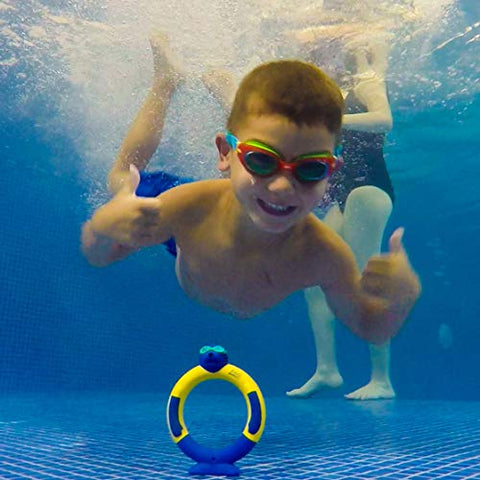 Image of Zoggs Kids Dive Rings Water Confidence Toy, Blue/Yellow/Red/Green
