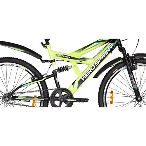 Hero Sprint Next 26T Single Speed Cycle, 17" Frame (Black/Green)