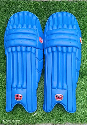 Image of RK KAIME SPORTS Men's Leather Batting Leg Guard/Pad (Blue)