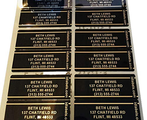 Image of Genuine Pin High Personalized Golf Club ID Labels - Set Of 20 Laminated Mylar Golf Club Labels, Black