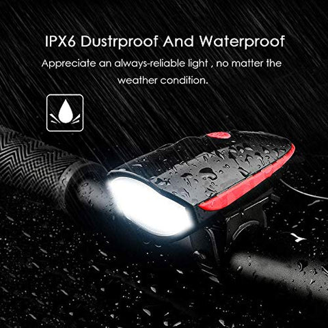 Image of Lista Rechargeable Bike Horn And Light 140 DB with Super Bright 250 Lumen Light 3 Modes