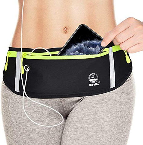 Image of Running Belt, Fanny Pack for Women Men, Water Resistant Waist Pack, Runners Belt for Hiking Fitness Travel - Adjustable Running Pouch Phone Holder Accessories for iPhone Samsung - Black