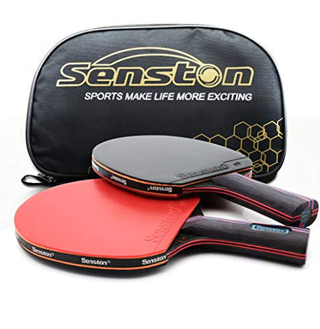 Image of Senston Ping Pong Paddles Set Includes 2 High Performance Table Tennis Rackets and 1 Portable Storage Bag Included for Indoor or Outdoor Play Table Tennis Bat