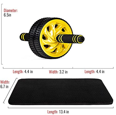 Image of OJS Abs Roller For Abs Exercise Equipment With Knee Mat For Men & Women Abs Wheel For Home Gym, Workouts And Exercise - Belly Fat Burner For Women And Men