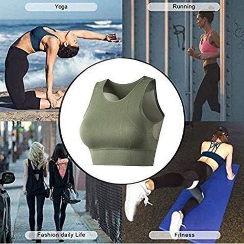 Image of Beninos Sports Bras for Women Yoga Workout Bra- Running Gym Activewear, Green, Medium