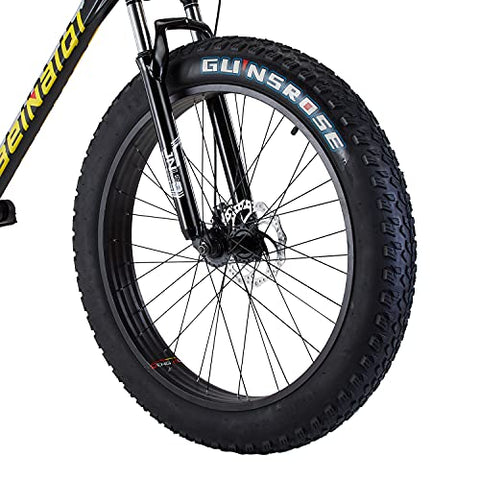 Image of AXAN Fat Bicycle with Dual Disc Breaks 21 Shimano Gears 26X4 Inch Tyres (1 Year Frame Warranty) (Black)