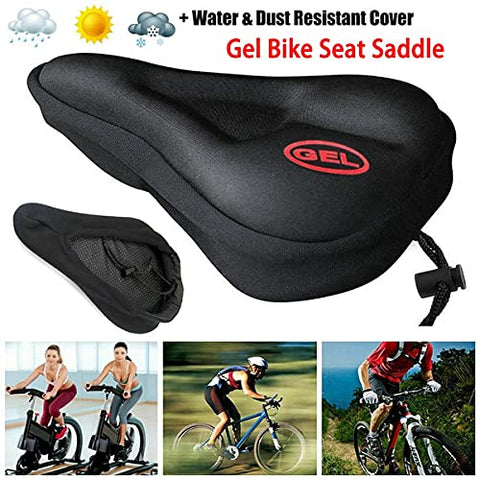 Image of fastped New Special Designing Canvas Heavy Bicycle Silicone Gel Saddle Seat & Cushion Pad Gel Cover (Black)