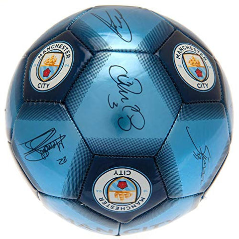 Image of Manchester City F.C. Synthetic Signature Football ( Blue, 5 )